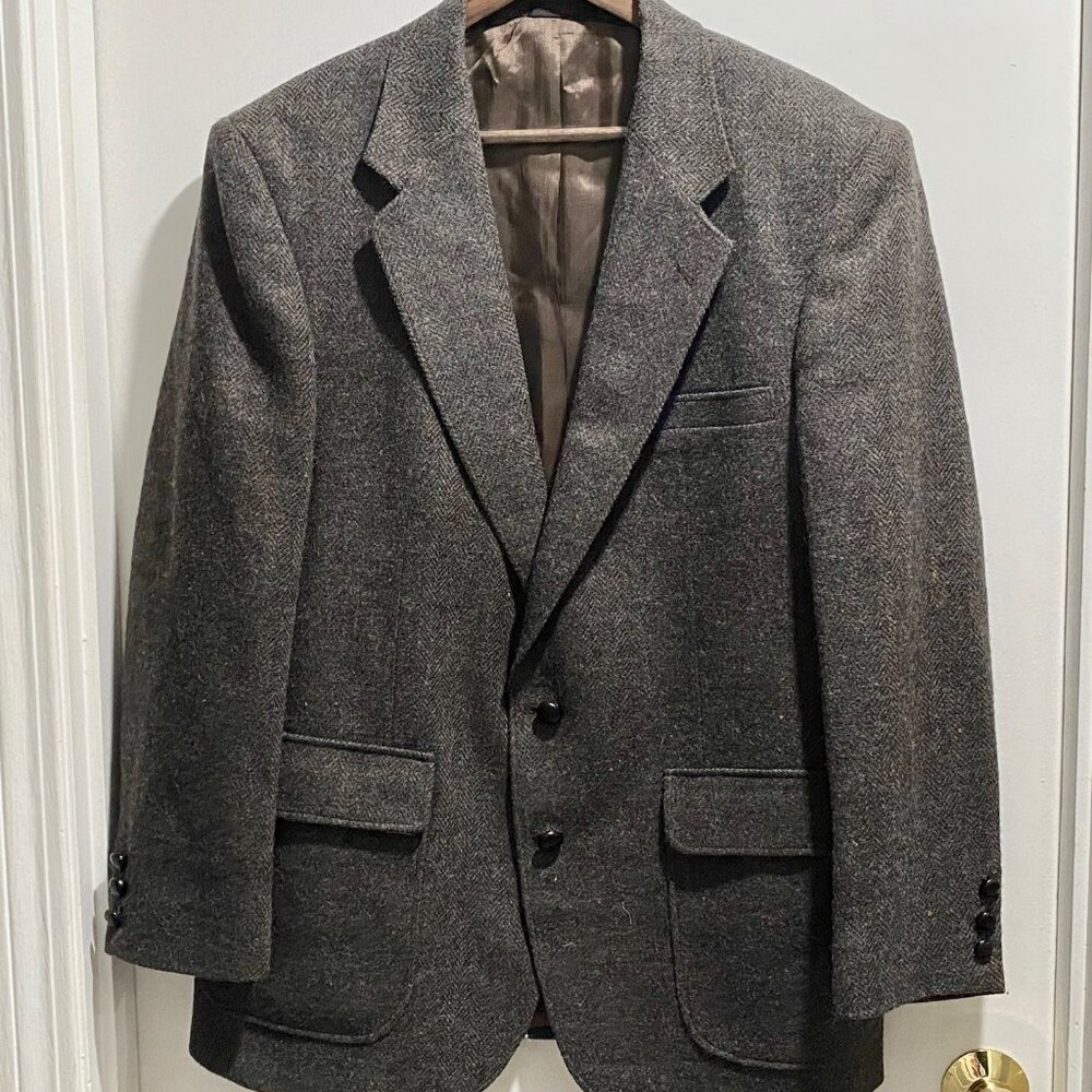 Barrington Tweed Wool Preppy Grandpa Retro Heritage Office Blazer Sport Coat 44R
